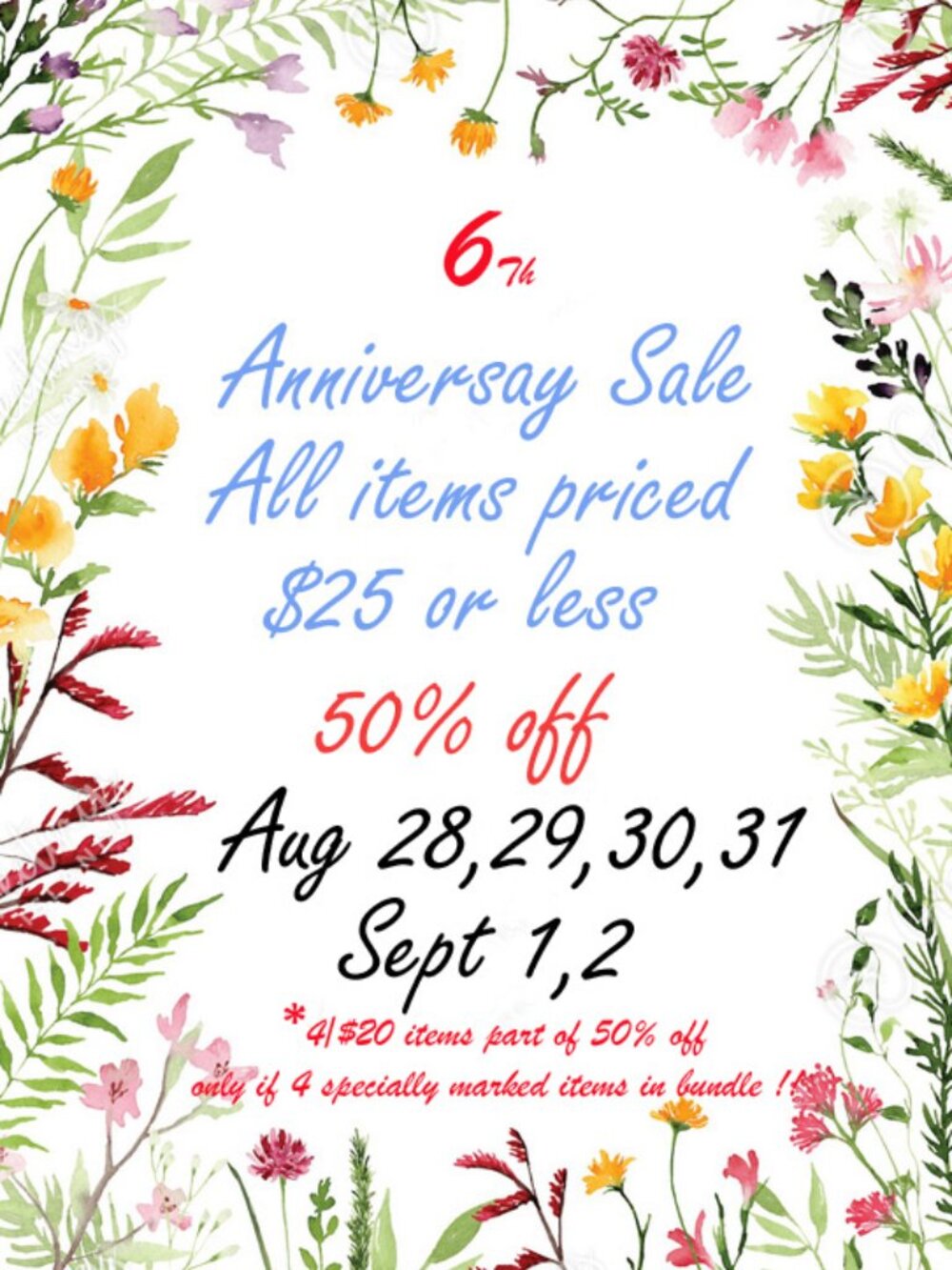 All Items Priced $25 or Less 50% off *4/$20 Are 50% off When 4 Marked Added
